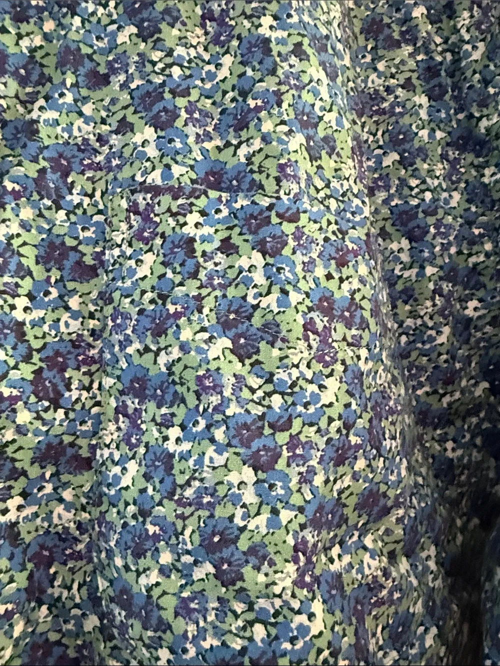 J. Crew Men's Blue and Green Micro Floral Button-Down Shirt